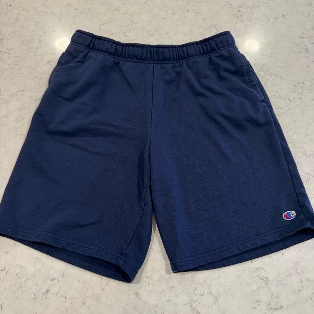 Champion Men's Medium Navy Blue Athletic Shorts Elastic Pull-on Waist Pockets